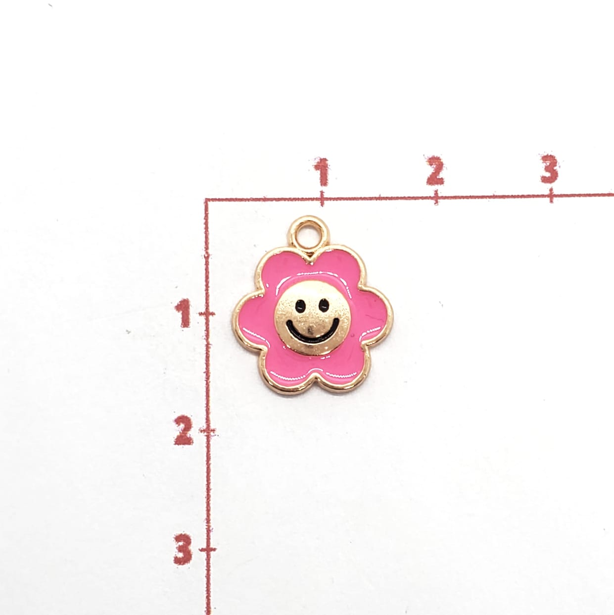 Dije Flor Carita Feliz Esmaltada Dije - Accesorios Rubi