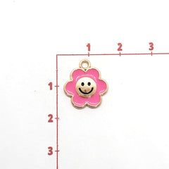 Dije Flor Carita Feliz Esmaltada Dije - Accesorios Rubi