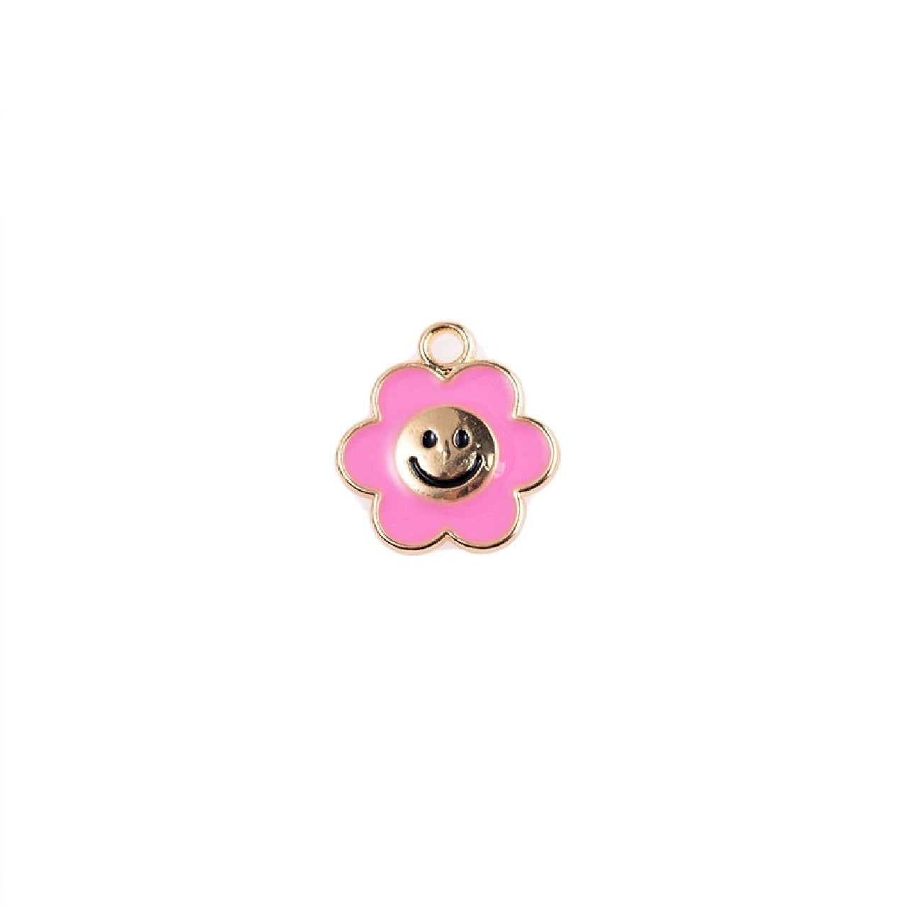 Dije Flor Carita Feliz Esmaltada Dije - Accesorios Rubi