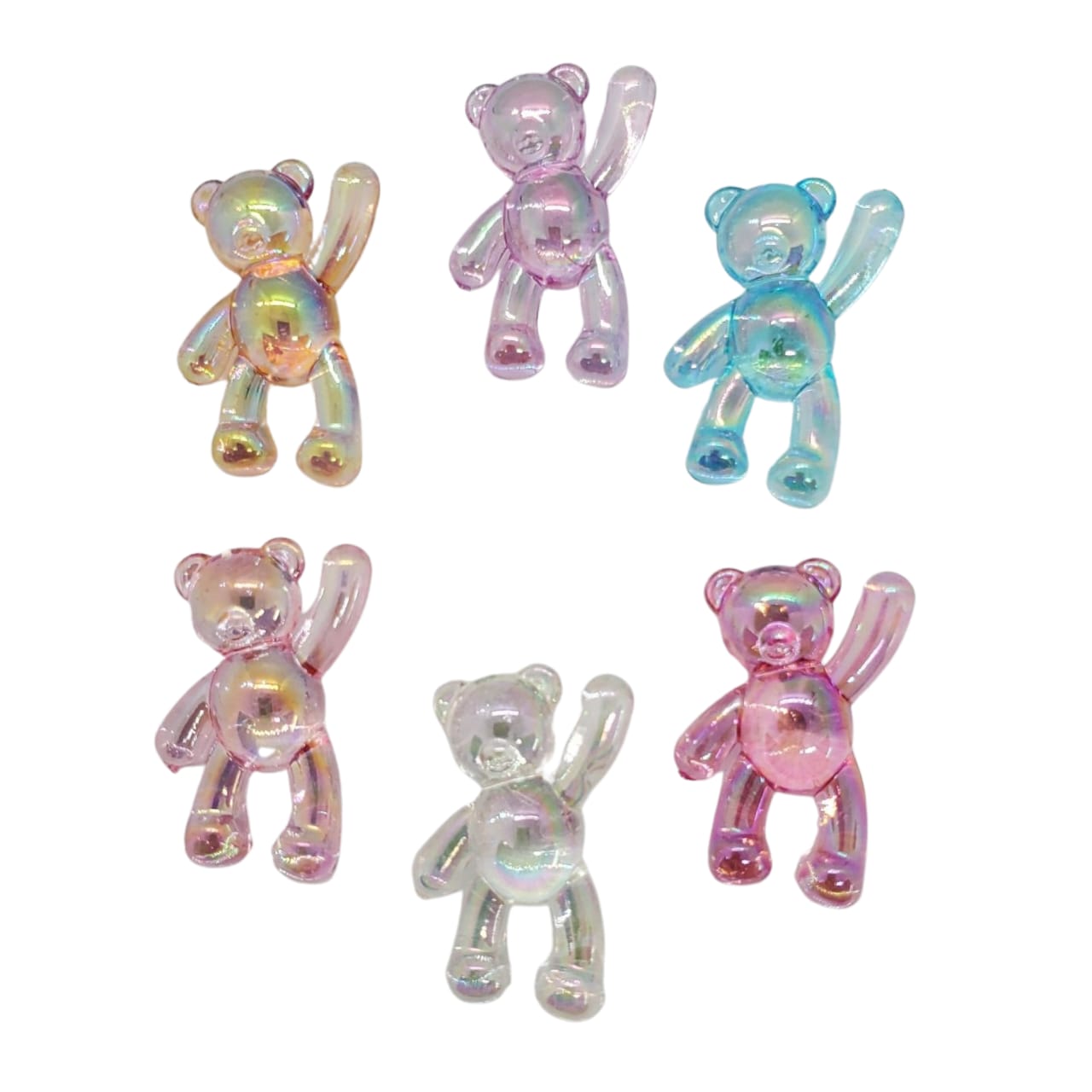 Dije Oso Tornasol Transversal de Acrílico Dije - Accesorios Rubi