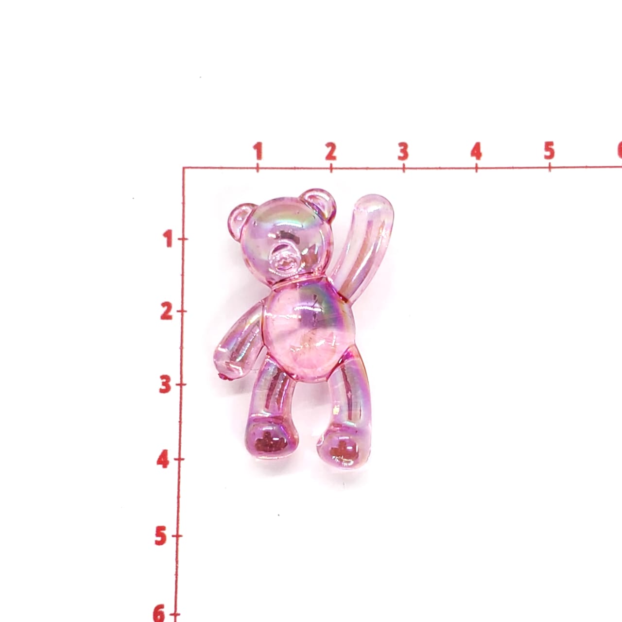 Dije Oso Tornasol Transversal de Acrílico Dije - Accesorios Rubi