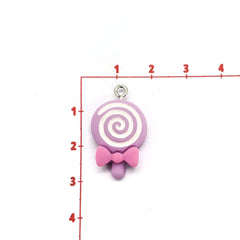 Dije Paleta con Moño Rosa de Arcilla Dije - Accesorios Rubi