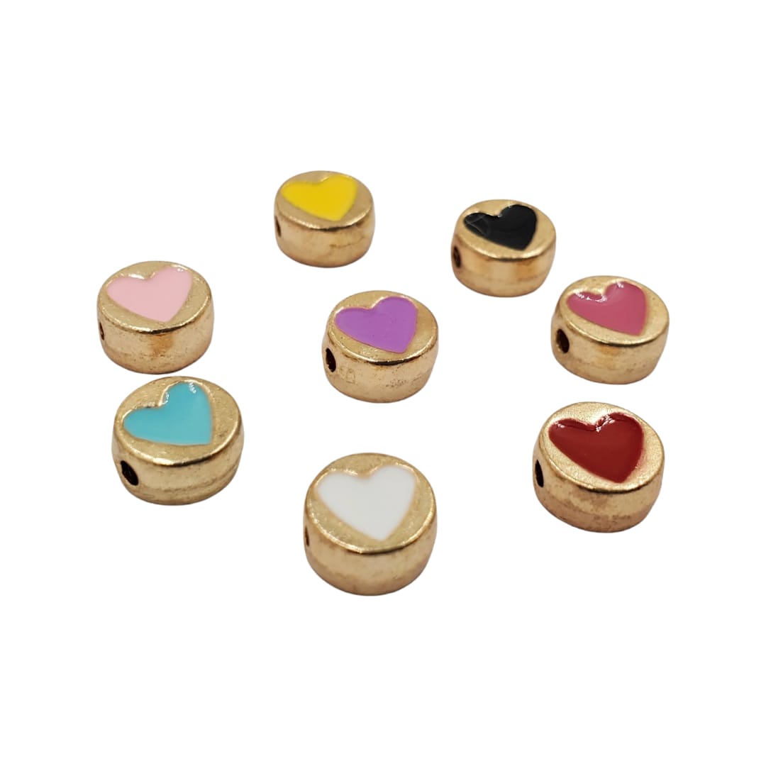 Dije Pastilla con Corazón Esmaltado Dije - Accesorios Rubi