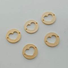 Dije Silueta de Corazón en Circulo 24K Dije - Accesorios Rubi