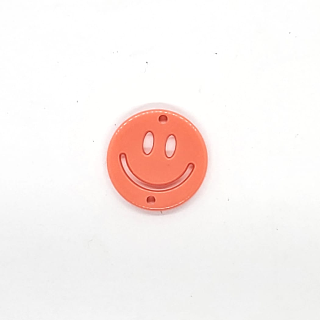 Dije Carita Feliz Doble Ojillo de Acrílico Dije - Accesorios Rubi