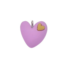 Dije Corazón Doble de Arcilla Dije - Accesorios Rubi