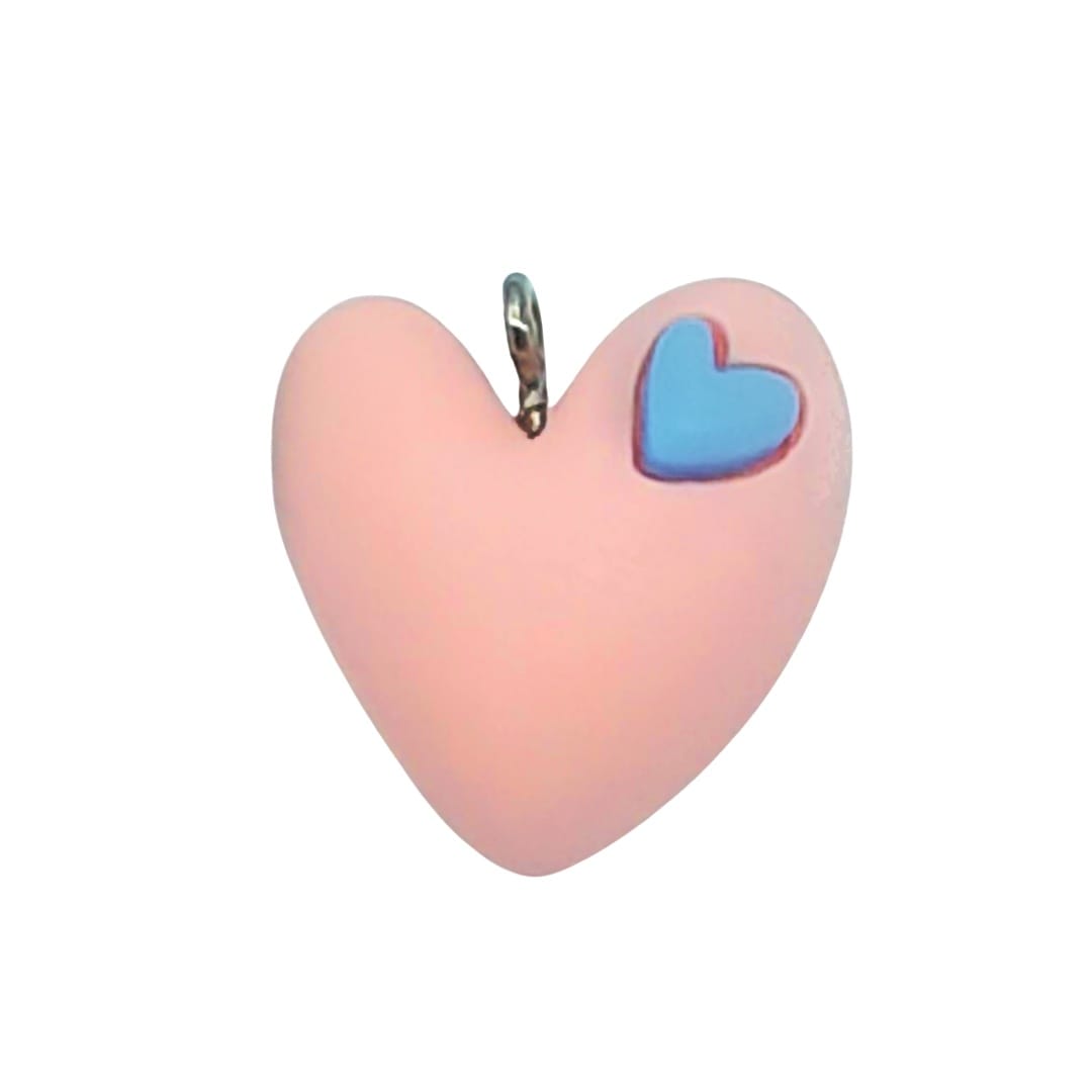 Dije Corazón Doble de Arcilla Dije - Accesorios Rubi