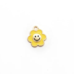 Dije Flor Carita Feliz Esmaltada Dije - Accesorios Rubi
