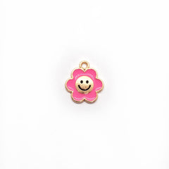 Dije Flor Carita Feliz Esmaltada Dije - Accesorios Rubi