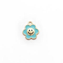 Dije Flor Carita Feliz Esmaltada Dije - Accesorios Rubi