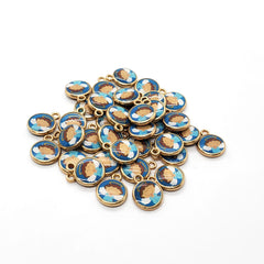 Dije Luneta Angelito Azul Encapsulado Metal Dije - Accesorios Rubi