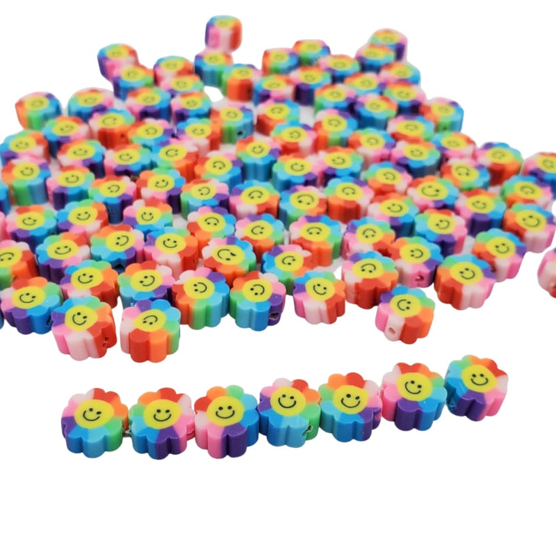 Fimo Flor Multicolor con Emoji Fimo - Accesorios Rubi