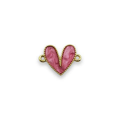 Dije Corazón Doble Ojal Esmaltado acrilicos - Accesorios Rubi