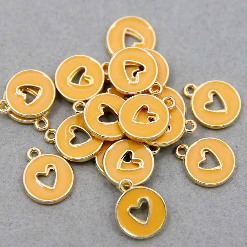 Dije Medalla Corazón Hueco Esmaltada Dije - Accesorios Rubi
