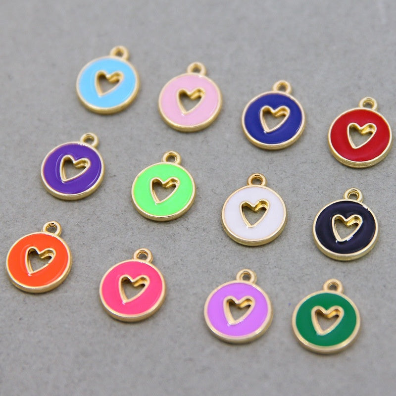 Dije Medalla Corazón Hueco Esmaltada Dije - Accesorios Rubi