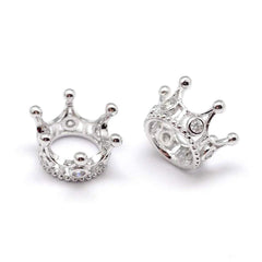 Dije Corona 2 Micropave Latón Dije - Accesorios Rubi