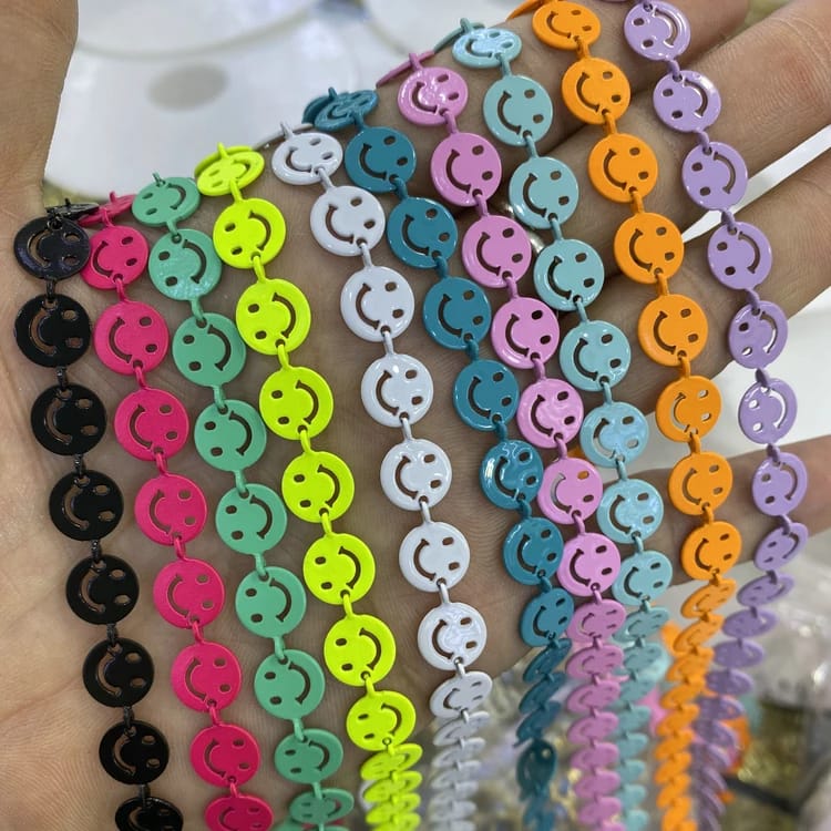Cadena Carita Feliz Esmaltada Cadena - Accesorios Rubi