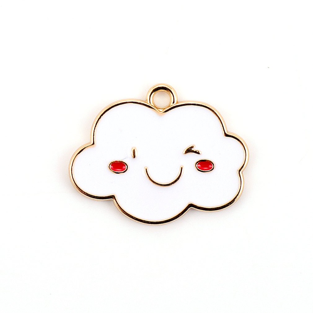 Dije Nube con Carita Feliz Esmaltada Dije - Accesorios Rubi
