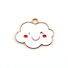 Dije Nube con Carita Feliz Esmaltada Dije - Accesorios Rubi