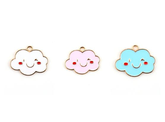 Dije Nube con Carita Feliz Esmaltada Dije - Accesorios Rubi