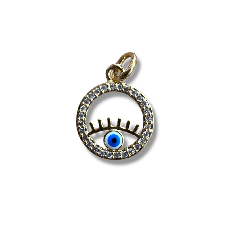 Dije Aro con Ojo Turco un Ojal Micropave Chapa 18K