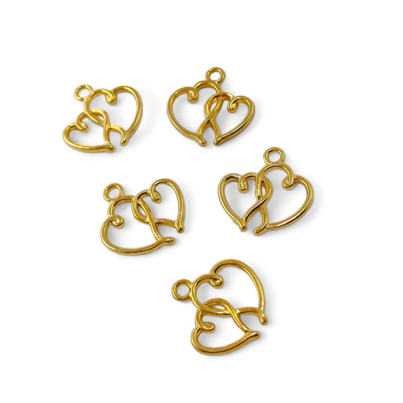 Dije Corazón doble 24k Dije - Accesorios Rubi