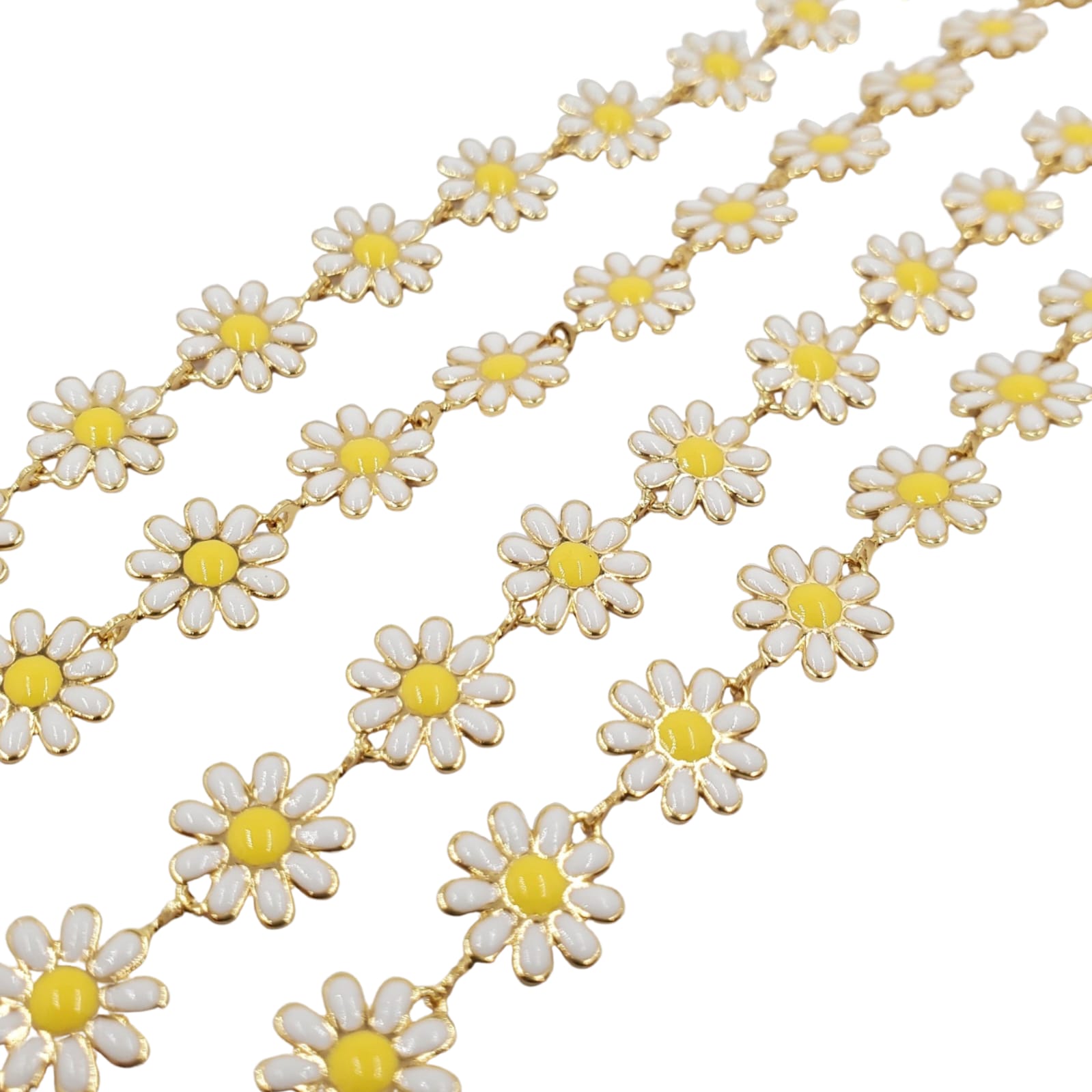 Cadena Margarita Blanca 14K Dije - Accesorios Rubi