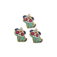 Dije Calavera Perro Esmaltado Dije - Accesorios Rubi