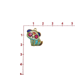 Dije Calavera Perro Esmaltado Dije - Accesorios Rubi