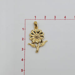 Dije Flor con Porta Dije Oro Laminado Dije - Accesorios Rubi