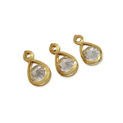 Dije Gota con Cristal Oro Laminado Dije - Accesorios Rubi