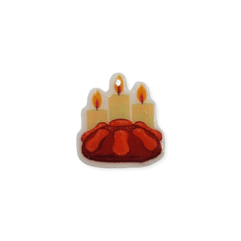Dije Pan de Muerto de Acrílico Dije - Accesorios Rubi