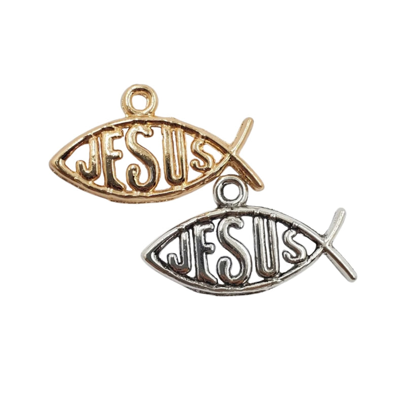 Dije Pez Cristiano Jesús de Metal Dije - Accesorios Rubi