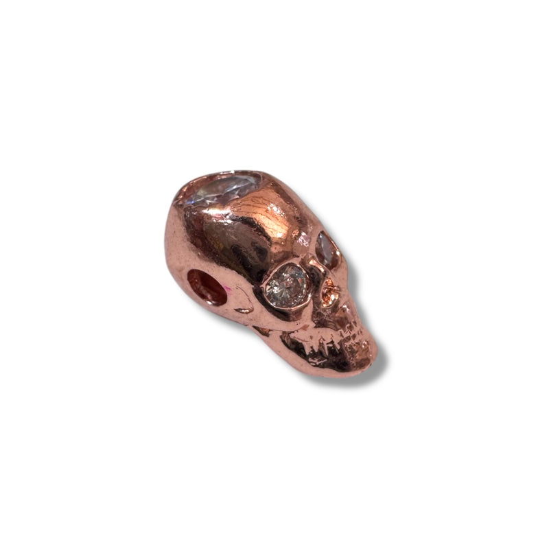 Dije Calavera con Craneo de Cristal Micropave Latón