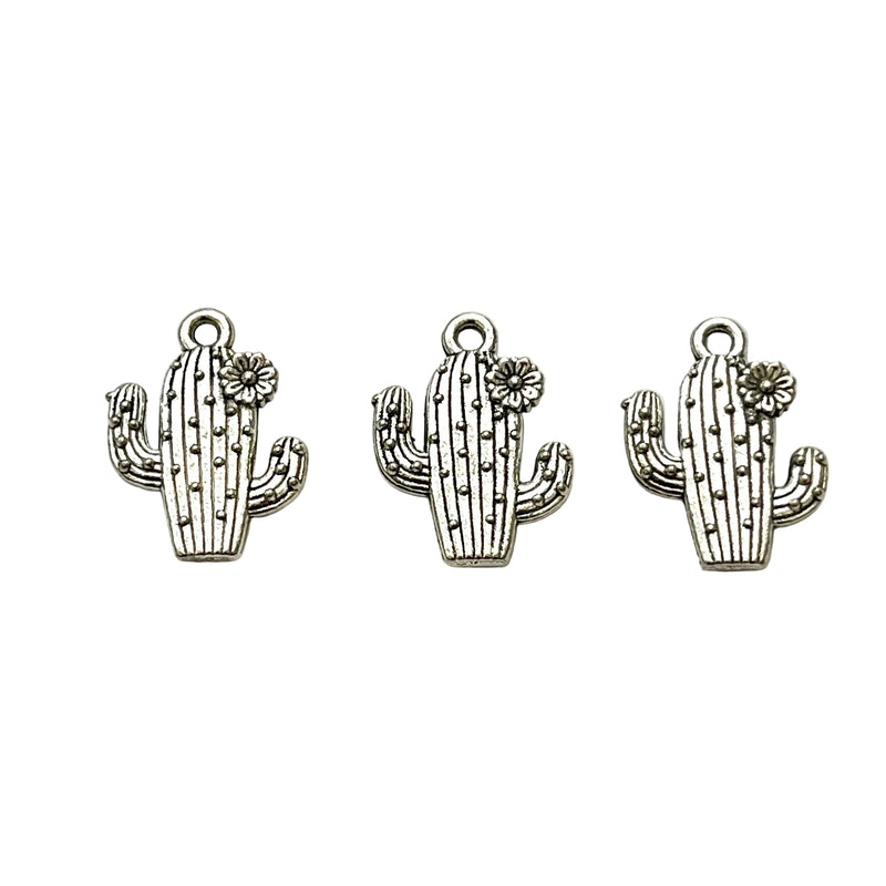 Dije Cactus con flor metal