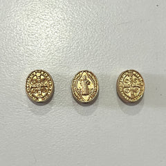 Dije San Benito ovalado Transversal Metal