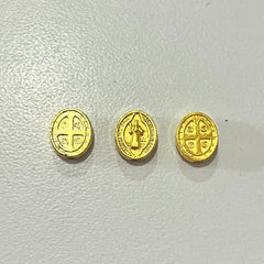 Dije San Benito ovalado Transversal Metal