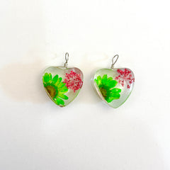 Dije Naturaleza en Cristal Corazón Grande