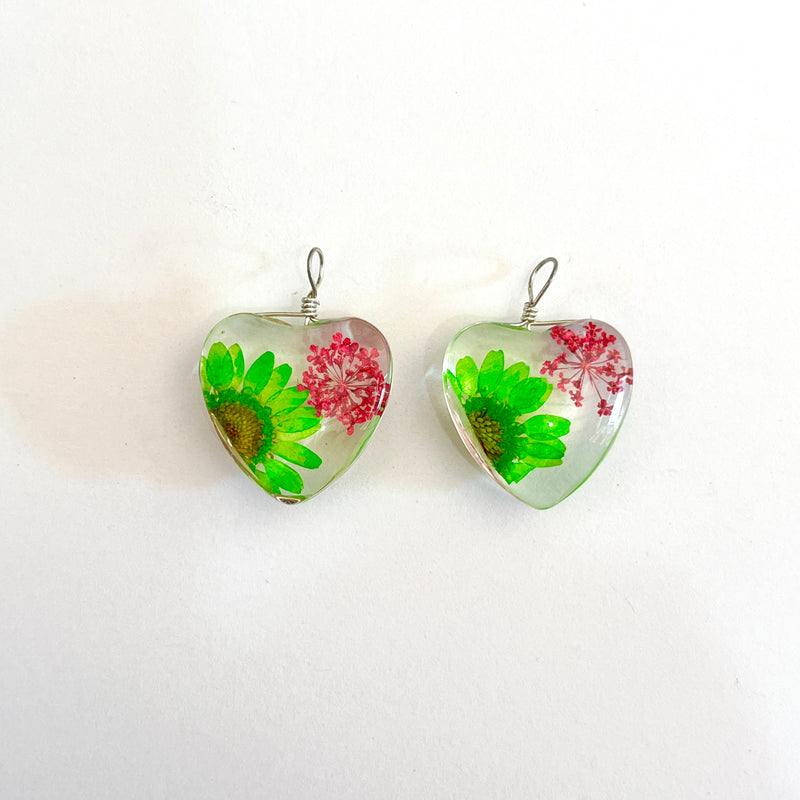 Dije Naturaleza en Cristal Corazón Grande