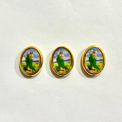 Dije transversal ovalado San Judas plastimetal