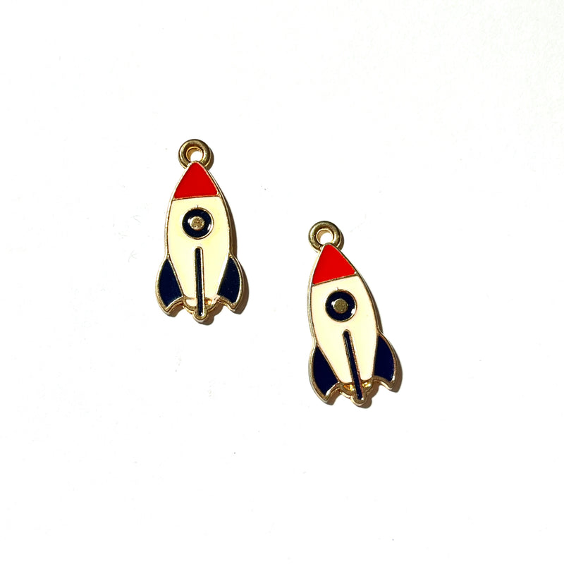 Dije Cohete blanco Metal