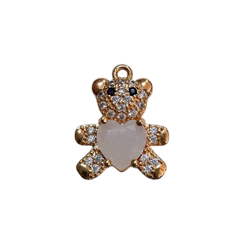 Dije Oso con Corazon Micropave Chapa 18K