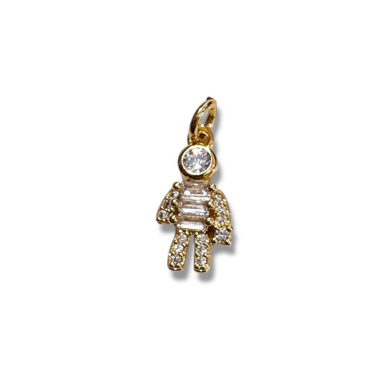 Dije Astronauta con Zirconia 18K