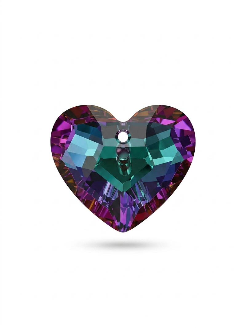 Dije Corazón Tornasol de Cristal