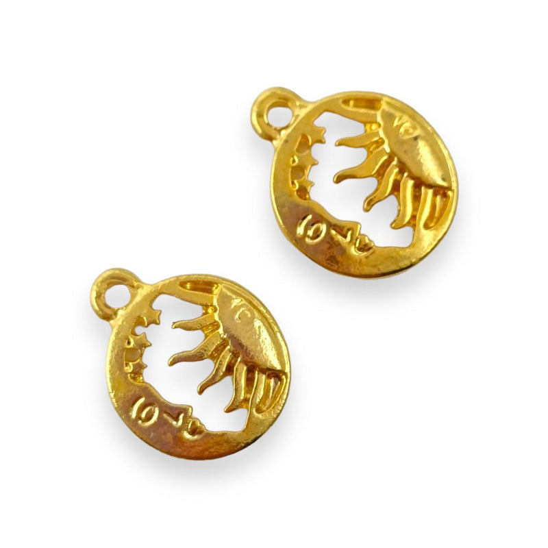 Dije Medalla Sol y Luna 24K Dije - Accesorios Rubi