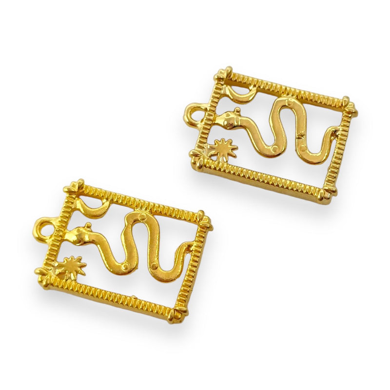 Dije Serpiente Medalla Cuadrada 24K Dije - Accesorios Rubi