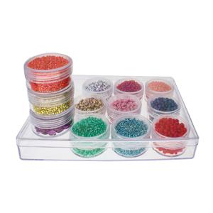 Caja Transparente con 12 Contenedores Cilíndricos Complementos - Accesorios Rubi