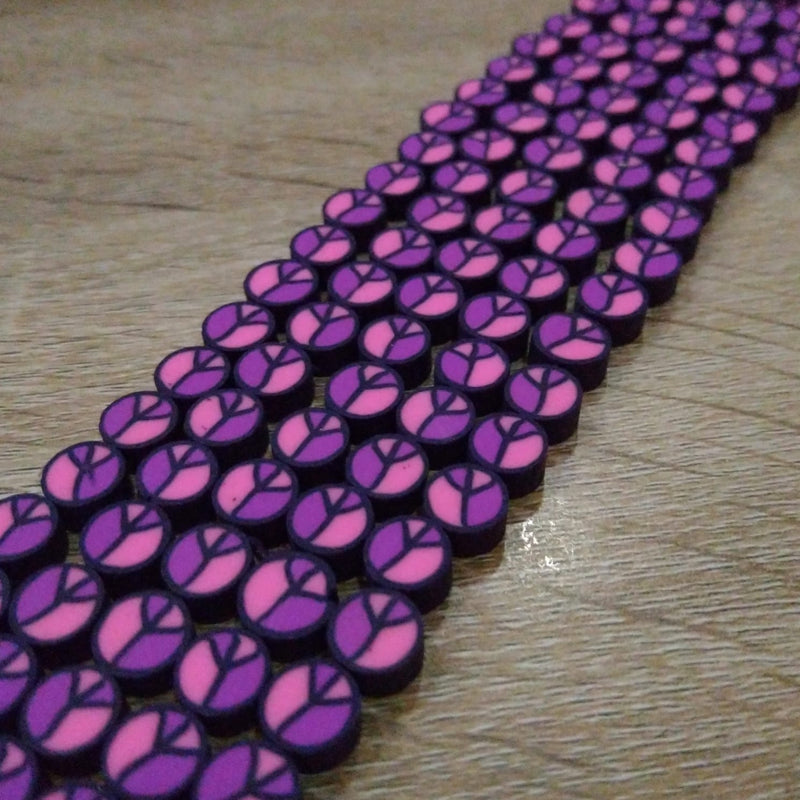 Fimo Amor y Paz Morado Fimo - Accesorios Rubi