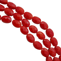 Cristal Ovalo Rojo Facetado Mate Cristal - Accesorios Rubi