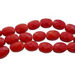 Cristal Ovalo Rojo Facetado Mate Cristal - Accesorios Rubi